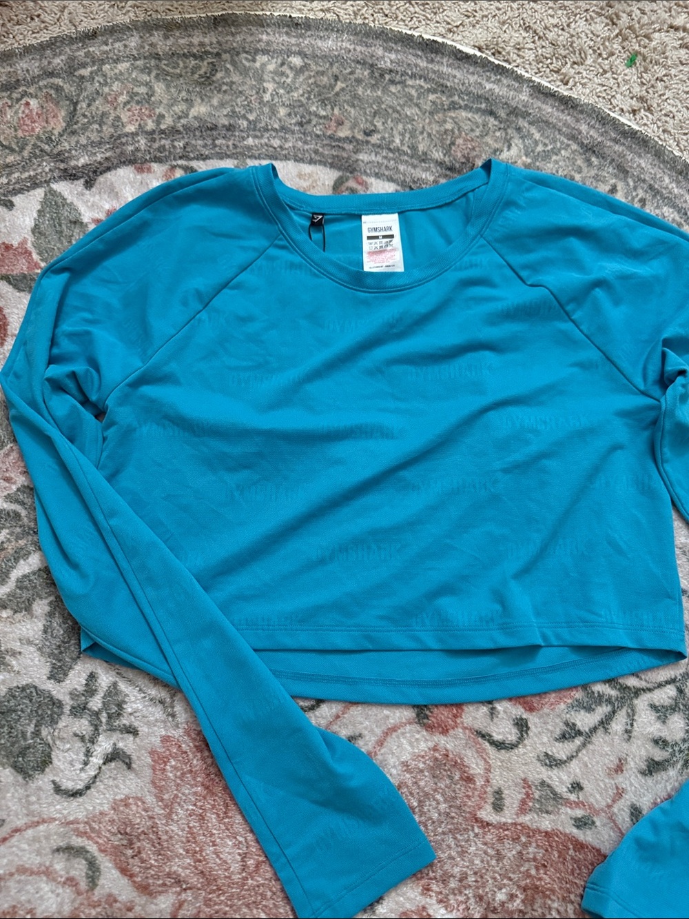 Gymshark Teal Long-Sleeve Crop Tee